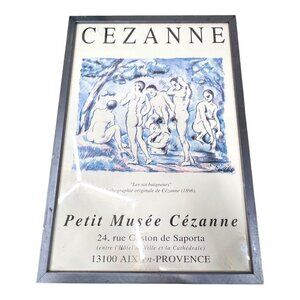 Framed Cezanne Art Print Les Six Baigneurs Lithograph Museum Poster Men Bathing